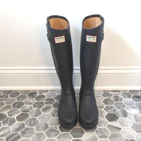 Hunter Shoes - Hunter X Rag & Bone Black Riding Equestrian Tall Rain Boots Women's Size 7